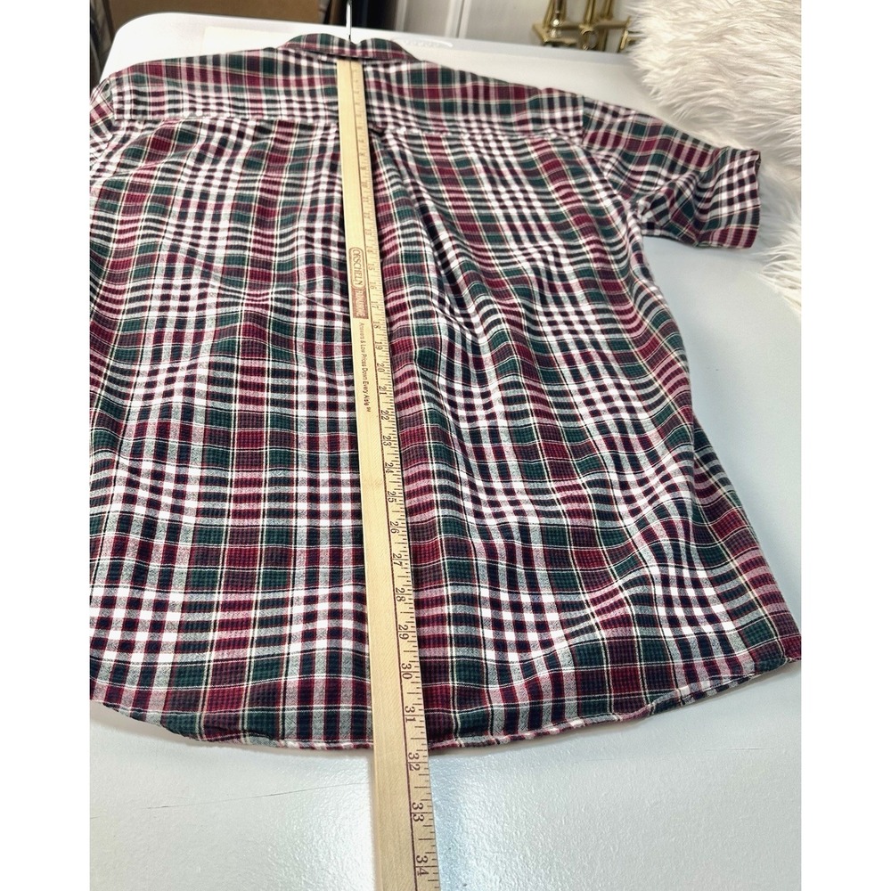 PENDLETON Shirt Men's M Red Green Plaid Short Sleeve Button Down Cotton - Picture 5 of 10
